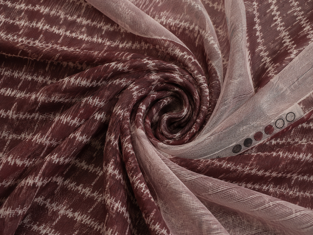 Burgundy chiffon fabric close-up woven texture